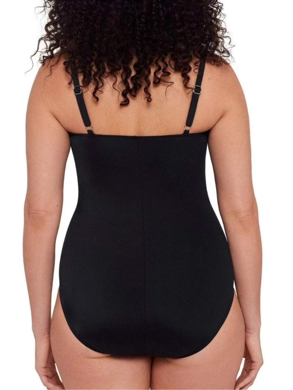 Miraclesuit Miradonna Swimsuit Black One Piece Sheer Illusionist Twist Size 6 - Picture 2 of 9